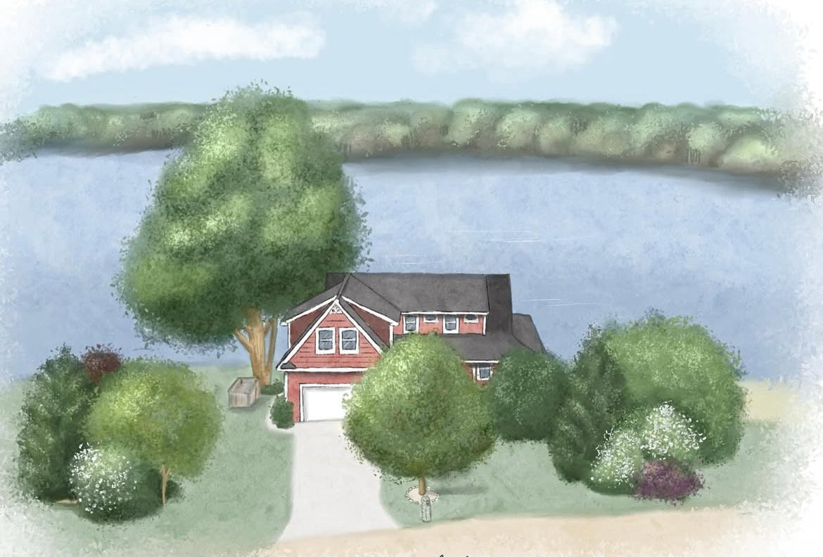 Custom Home Illustration - Watercolor Portrait